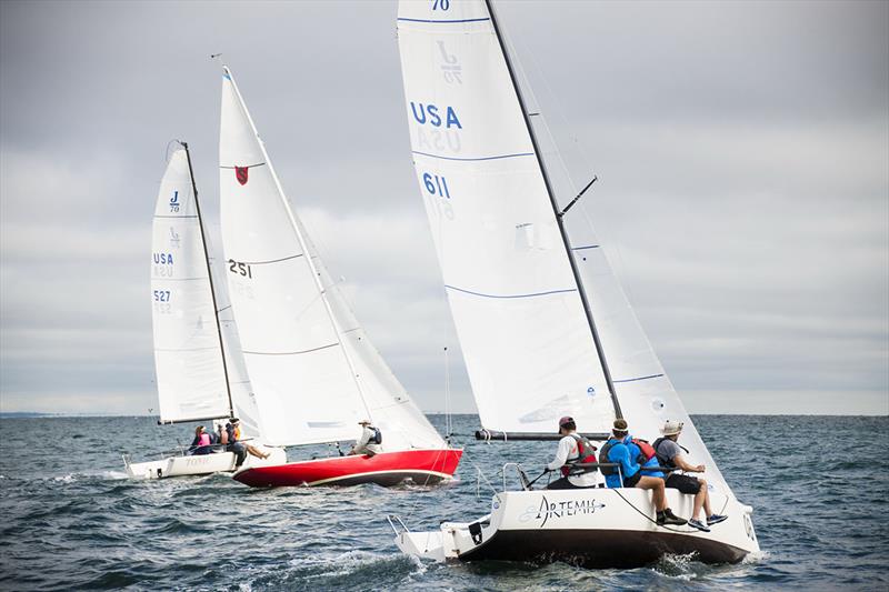 Shields class winner Amusing at the 2018 'Round-the-Sound race, part of Edgartown Race Weekend photo copyright Cate Brown taken at Edgartown Yacht Club and featuring the IRC class