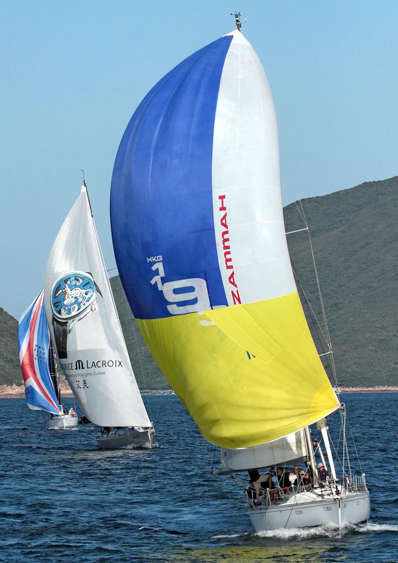 Zam-Zammah about to claim HKPN victory - 2018 Peroni Summer Saturday Series, Race 7 photo copyright Fragrant Harbour taken at Hebe Haven Yacht Club and featuring the IRC class