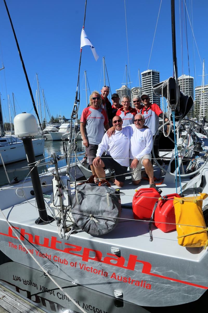 Crew of Chutzpah wait at SYC for results to be finalised - Noakes Sydney Gold Coast Yacht Race 2018 photo copyright Nicole Douglass taken at Cruising Yacht Club of Australia and featuring the IRC class