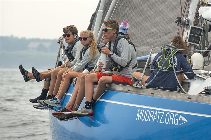 The Swan 48 Dreamcatcher (left) from Mystic, Conn won the Youth Trophy in IRC at the 2018 Ida Lewis Distance Race photo copyright Michele Almeida / MISTE Photography taken at Ida Lewis Yacht Club and featuring the IRC class