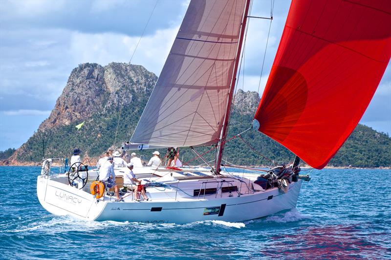 Lunacy slides to leeward of the Pentecost - Hamilton Island Race Week - Day 6 photo copyright Richard Gladwell taken at Hamilton Island Yacht Club and featuring the IRC class