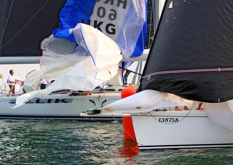 Light airs at the mark – UK Sailmakers Typhoon Series , Race 9 photo copyright Fragrant Harbour taken at Hebe Haven Yacht Club and featuring the IRC class
