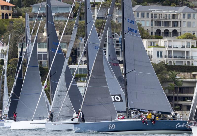 Teams line up for the start of the record breaking 2017 Flinders Islet race photo copyright David Brogan taken at Cruising Yacht Club of Australia and featuring the IRC class