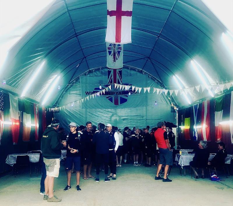 Hog Roast and drinks for all the FAST40  crews and race management team at the Wight Shipyard - photo © Louay Habib