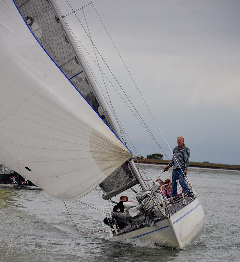 Mantra just ahead of Skullduggery - Crouch YC Autumn Series race 2 photo copyright Alan Shrimplin taken at Burnham Sailing Club and featuring the IRC class