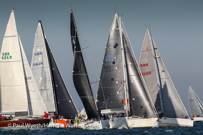 IRC One start in week 6 of HYS Hamble Winter Series photo copyright Paul Wyeth / www.pwpictures.com taken at Hamble River Sailing Club and featuring the IRC class