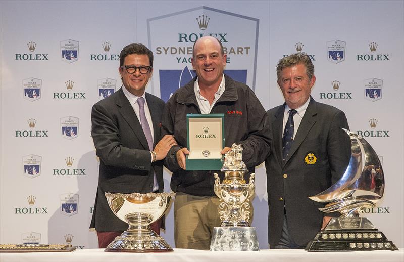 Prizegiving ceremony Overall winner Patrick Boutellier (Rolex Australia), Matt Allen (Ichi Ban) and John Markos (CYCA Commodore) - photo © Stefano Gattini