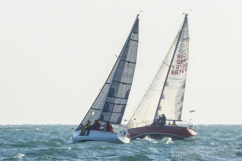 MS Amlin QT and Trican on day 7 of the Poole Bay Winter Series photo copyright David Harding / www.sailingscenes.co.uk taken at Parkstone Yacht Club and featuring the IRC class