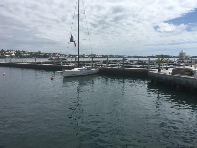 High Noon, sitting all alone at the docks of the Royal Bermuda Yacht Club for several hours before the next finisher arrived following her impressive 2016 race - photo © Image courtesy of Robert S. Darbee