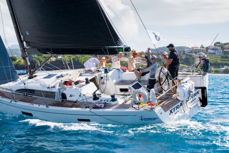 Ready to celebrate their arrival on the dock at C&N Port Louis Marina - 2018 RORC Transatlantic Race photo copyright RORC / Arthur Daniel taken at Royal Ocean Racing Club and featuring the IRC class