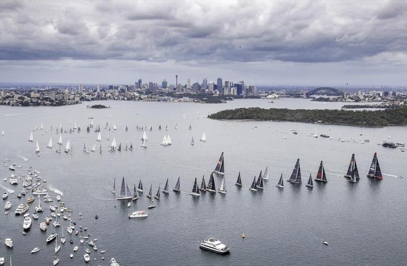2017 Rolex Sydney Hobart start photo copyright Carlo Borlenghi taken at Cruising Yacht Club of Australia and featuring the IRC class