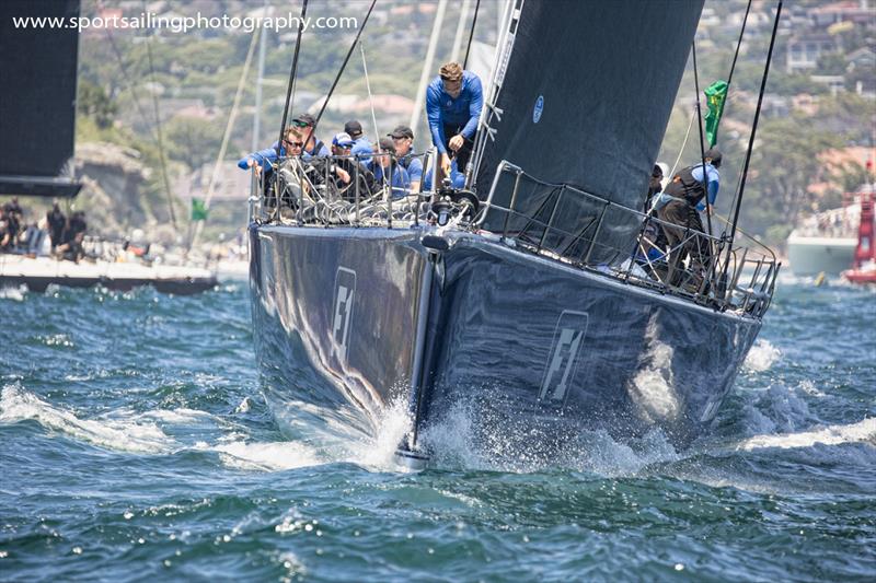 Black Jack was first out of the Heads in the 2018 Sydney Hobart photo copyright Beth Morley / www.sportsailingphotography.com taken at Cruising Yacht Club of Australia and featuring the IRC class