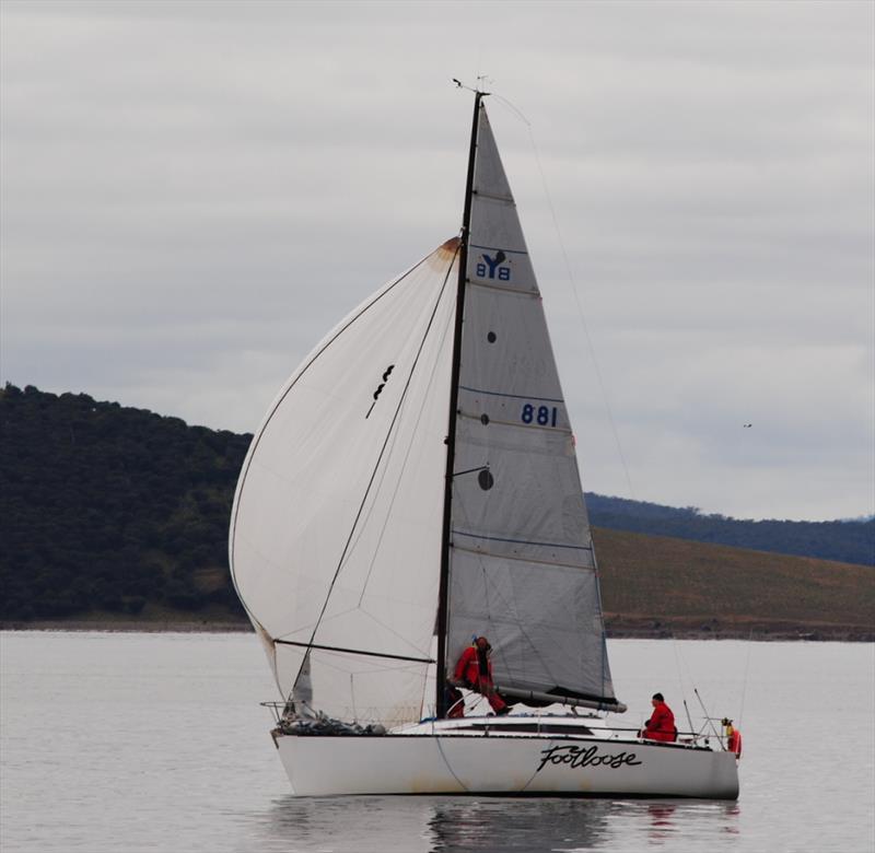 Footllose, from the Royal Yacht Club of Tasmania is leading boat in AMS category - 2018 Riversdale Estate Wines Launceston to Hobart Race photo copyright Peter Campbell taken at Derwent Sailing Squadron and featuring the IRC class