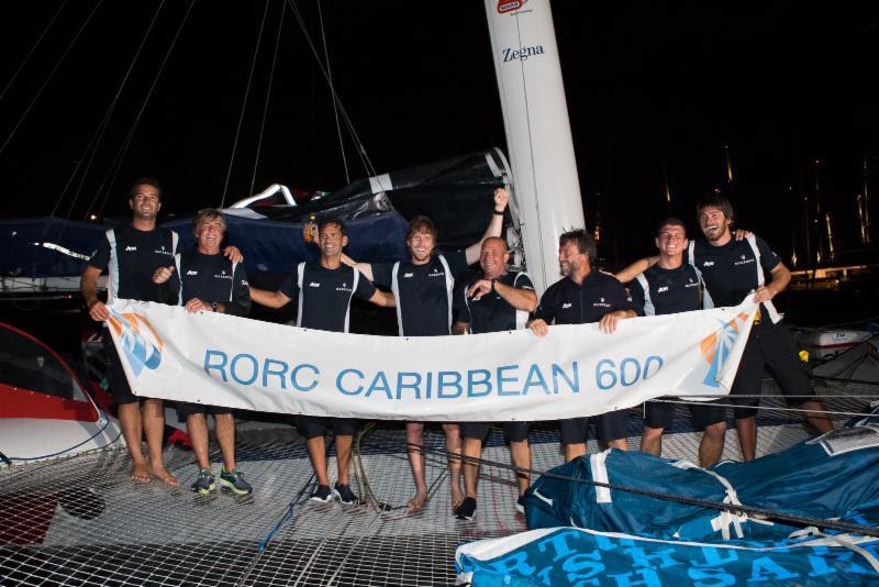 A new Multihull course record and line honours for Giovanni Soldini's Multi 70 team (ITA) - 2019 RORC Caribbean 600 - photo © Arthur Daniel