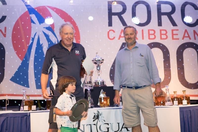 RORC Commodore, Steven Anderson presents Gibb Kane's Swan 66 Bounty (USA), skippered by Peter Todd with prizes for winning IRC One - 2019 RORC Caribbean 600 - photo © Arthur Daniel