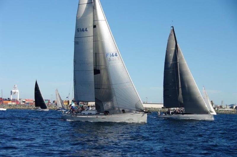 Twitch and Dirty Deeds race away from the start area - 2019 Bunbury and Return Ocean Race photo copyright Susan Ghent taken at Royal Freshwater Bay Yacht Club and featuring the IRC class