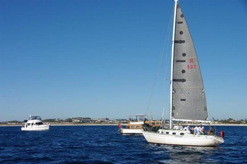 Huckleberry during the sail past - 2019 Bunbury and Return Ocean Race photo copyright Susan Ghent taken at Royal Freshwater Bay Yacht Club and featuring the IRC class