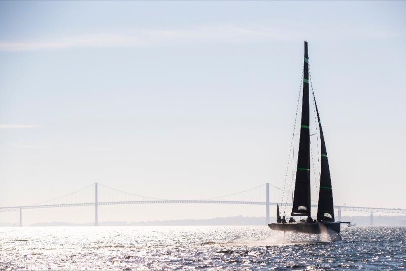 The Mule, American Magic's test boat, sails near Newport, Rhode Island in late 2018. The Mule was built by a production team based in Bristol, Rhode Island that included multiple IYRS graduates photo copyright Amory Ross / American Magic taken at New York Yacht Club and featuring the IRC class