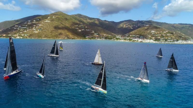 Racing class set off for Scrub Island - BVI Spring Regatta & Sailing Festival 2019 photo copyright Alastair Abrehart taken at Royal BVI Yacht Club and featuring the IRC class