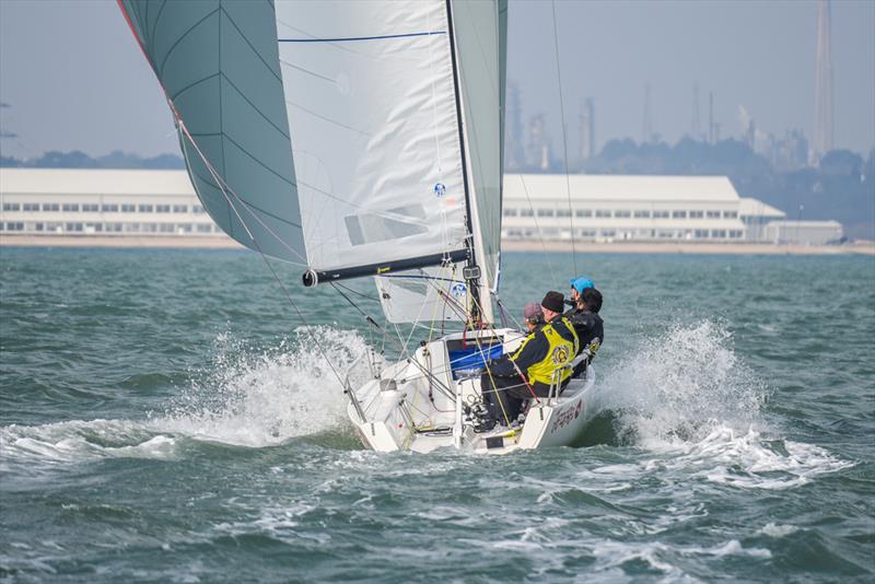 Jezebel on day 3 of the Helly Hansen Warsash Spring Series photo copyright Andrew Adams / www.closehauledphotography.com taken at Warsash Sailing Club and featuring the IRC class