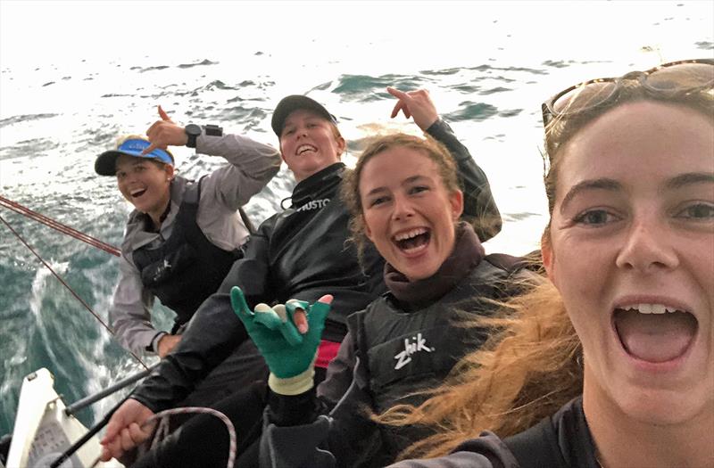 RFBYC team out racing - L-R Shelley, Chelsea, Hayley, Ella - National Sailing League Final photo copyright Lisa Ratcliff taken at Royal Sydney Yacht Squadron and featuring the IRC class