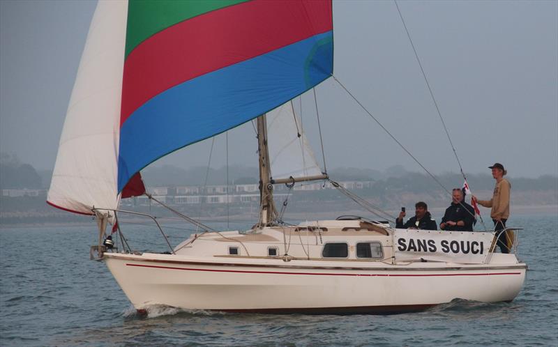 Sans Souci (the mighty Rich Thoroughgood) in Hamble River's Wednesday Night Early Bird series race 3 photo copyright John Cook taken at Hamble River Sailing Club and featuring the IRC class