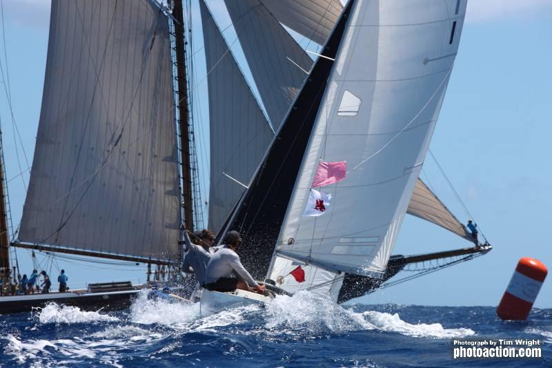 Freddie Mills' St.Thomas YC team racing in the Dragon Class photo copyright Tim Wright taken at Antigua Yacht Club and featuring the IRC class