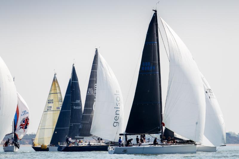 A spot of mark rounding practice but never enough wind for the real thing - RORC Easter Challenge 2019 photo copyright Paul Wyeth / www.pwpictures.com taken at Royal Ocean Racing Club and featuring the IRC class
