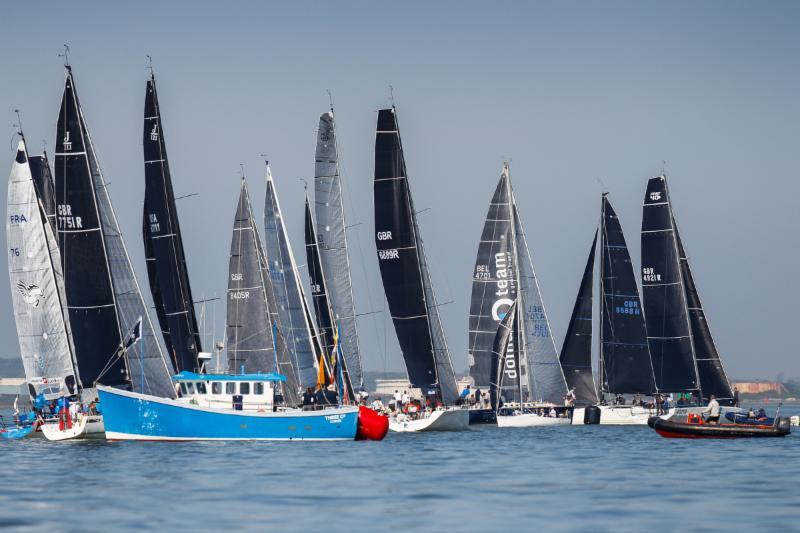 A ghost of a breeze gave the fleet a chance for a practice start - RORC Easter Challenge 2019 photo copyright Paul Wyeth / www.pwpictures.com taken at Royal Ocean Racing Club and featuring the IRC class