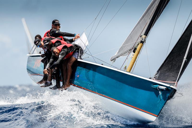 Action on board Jules Mitchell's NSA Spirit, a Cork 1720 competing in CSA Racing 6 - English Harbour Rum Race - photo © Paul Wyeth / pwpictures.com