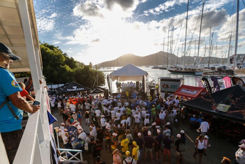 The sun sets on the second day of racing where crews enjoyed the Fever-Tree Race Day Prizegiving at Antigua Yacht Club - Antigua Sailing Week 2019 photo copyright Paul Wyeth / pwpictures.com taken at Antigua Yacht Club and featuring the IRC class