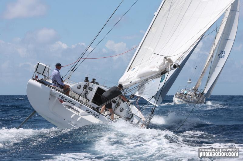Henry Rourke and Freddie Mills racing in the new Double-Handed class in the Open 40 Raucous - Antigua Sailing Week - photo © Tim Wright / www.photoaction.com