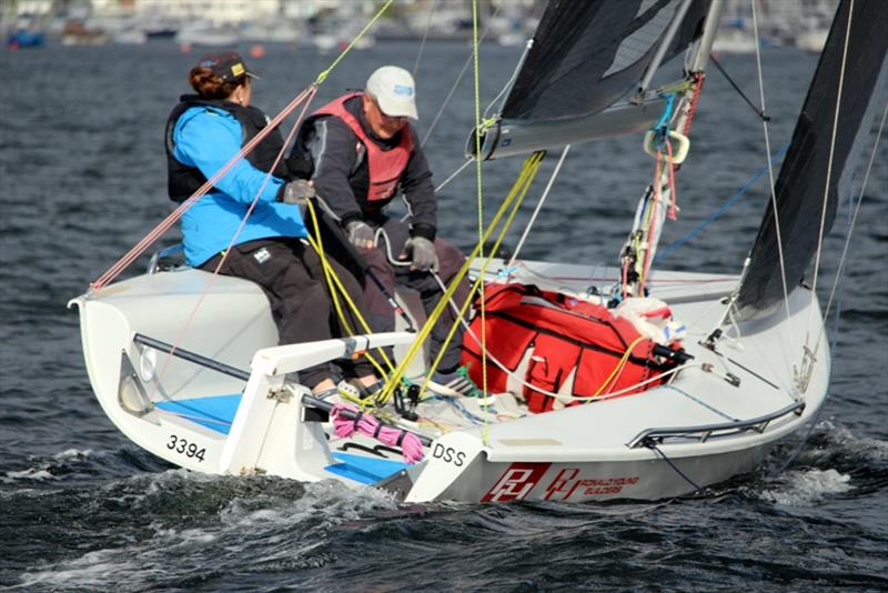 Derwent Sailing Squadron team Colleen Darcy and Scott Brain won Division 5 in the SB20, Brainwave photo copyright Peter Watson taken at Derwent Sailing Squadron and featuring the IRC class