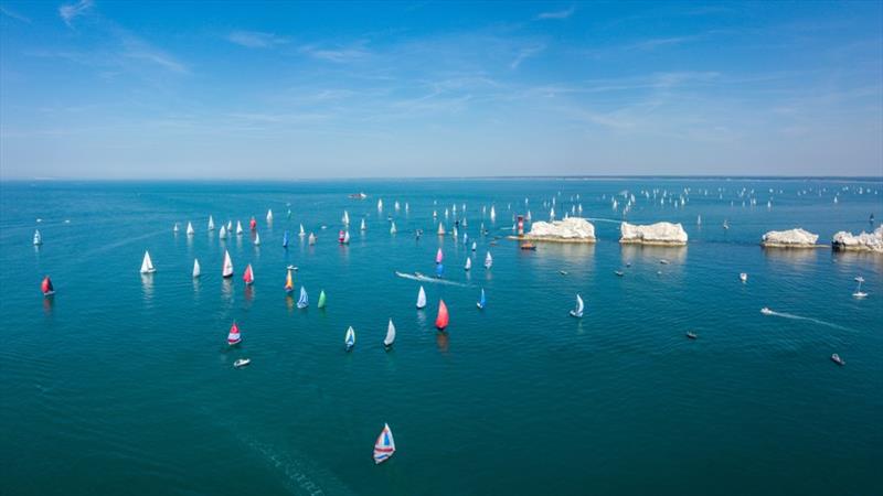 Winner - Becalmed at The Needles - Round the Island Race - photo © Shaun Roster 