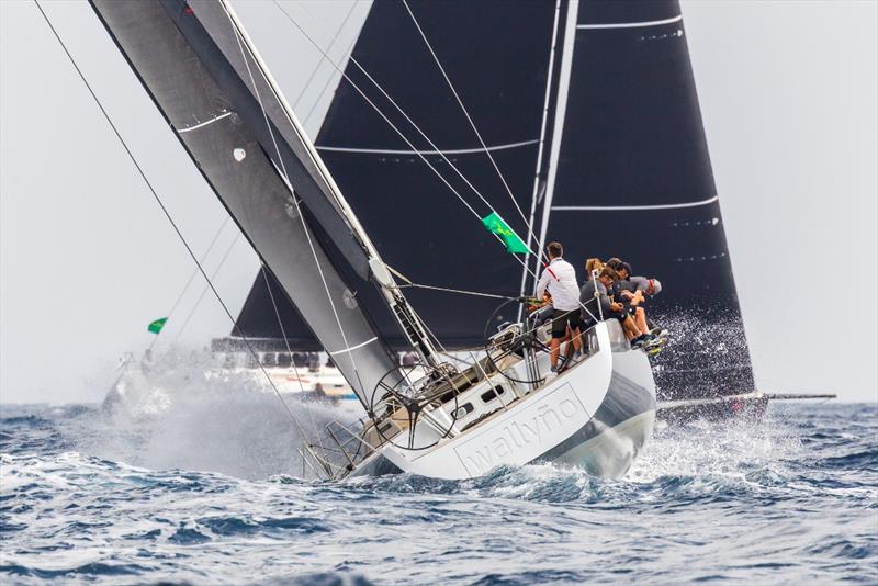 The larger Vera crosses ahead of  Benoît de Froidmont's Wallyño heading up the beat today. - 2019 Rolex Giraglia photo copyright IMA / Studio Borlenghi taken at Yacht Club Italiano and featuring the IRC class