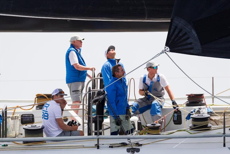 On board Rambler 88, owner George David is surrounded by America's Cup legends such as Dean Barker and Simon Daubney. - 2019 Rolex Giraglia - photo © IMA / Studio Borlenghi