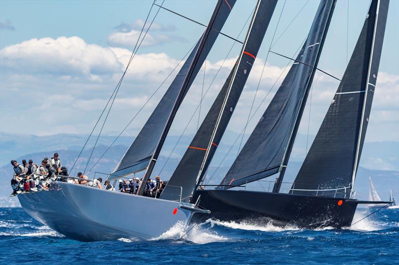 Alex Schaerer's Maxi 72 Caol Ila R jockeys with Sir Peter Ogden's 77ft Jethou. - Rolex Giraglia 2019 photo copyright ROLEX / Studio Borlenghi taken at Yacht Club Italiano and featuring the IRC class