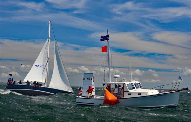 The Class B leader off the line was NA24 Gallant. She's a Pearson Composite Navy 44 skippered by Christian Hoffman. They looked very smart and shipshape photo copyright Talbot Wilson taken at Beverly Yacht Club and featuring the IRC class