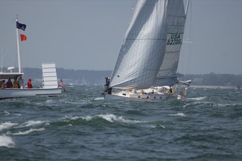 Monday's estimated leader in Class B was still the US Naval Academy's Gallant, a Pearson Composite Navy 44 skippered by Christian Hoffman. She was doing 7.9 kts steering 151º - photo © Fran Grenon, spectrum Photo