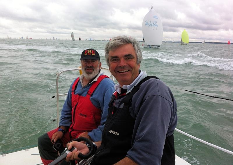 Rhys Perkins and Bob de la Haye on Abracadabra win class 1 in the Kalina Two-Handed Race at St Helier photo copyright Marc Haslam taken at St Helier Yacht Club and featuring the IRC class