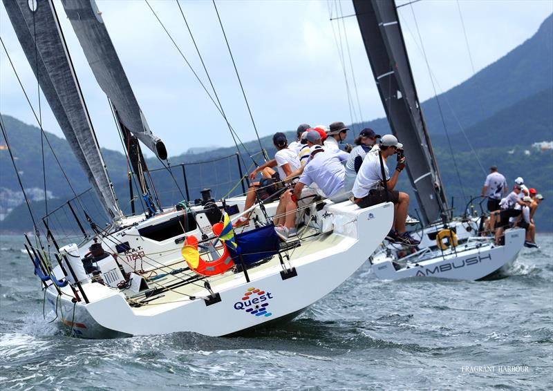 Quest and Ambush (UK Sailmakers Typhoon Series , Race 4) photo copyright Fragrant Harbour taken at Hebe Haven Yacht Club and featuring the IRC class