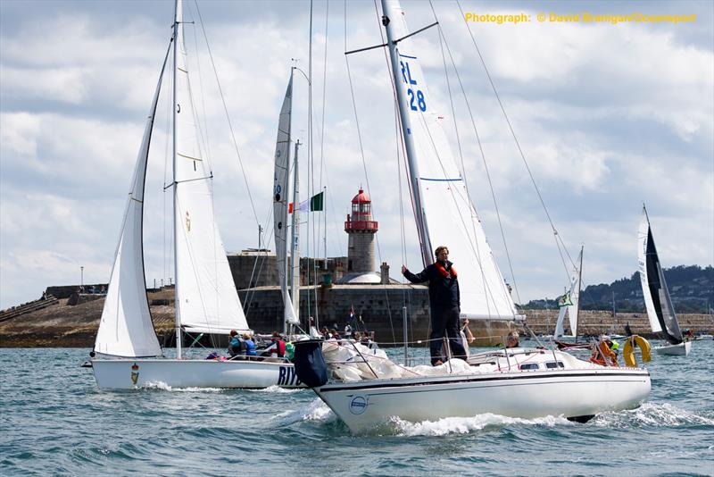 John Clarke's Shipman 28 footer Jo Slim on the opening day of 500  boat Volvo Dun Laoghaire Regatta photo copyright David Branigan / www.oceansport.ie taken at Royal St George Yacht Club and featuring the IRC class