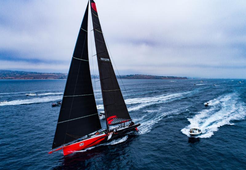 Current race record holder Comanche had quite a following at the start - Transpac 50 - photo © Ronnie Simpson / Ultimate Sailing