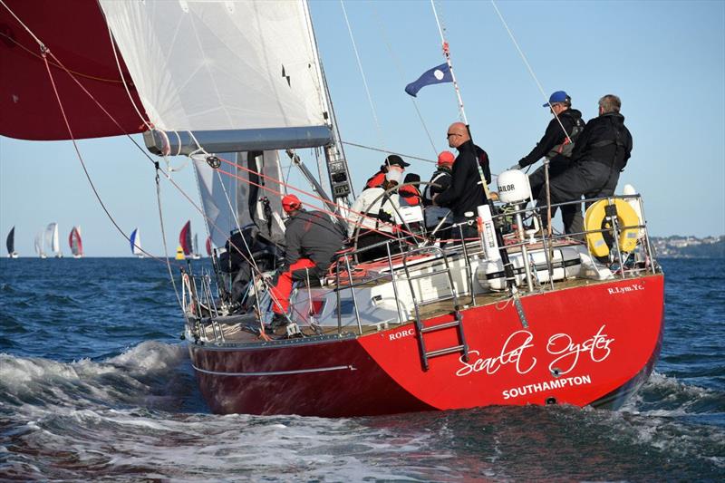 Built in 1987 Scarlet Oyster was one of the oldest boats racing in the Cowes-Dinard-St Malo Race photo copyright Rick Tomlinson / RORC taken at Royal Ocean Racing Club and featuring the IRC class