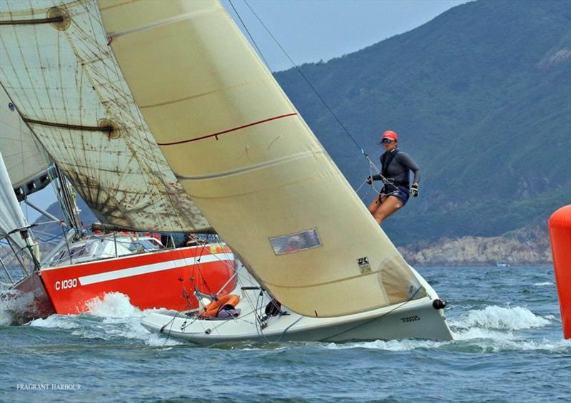 Red Herring II rounds the mark - Peroni Summer Saturday Series , Race 4 photo copyright Fragrant Harbour taken at Hebe Haven Yacht Club and featuring the IRC class