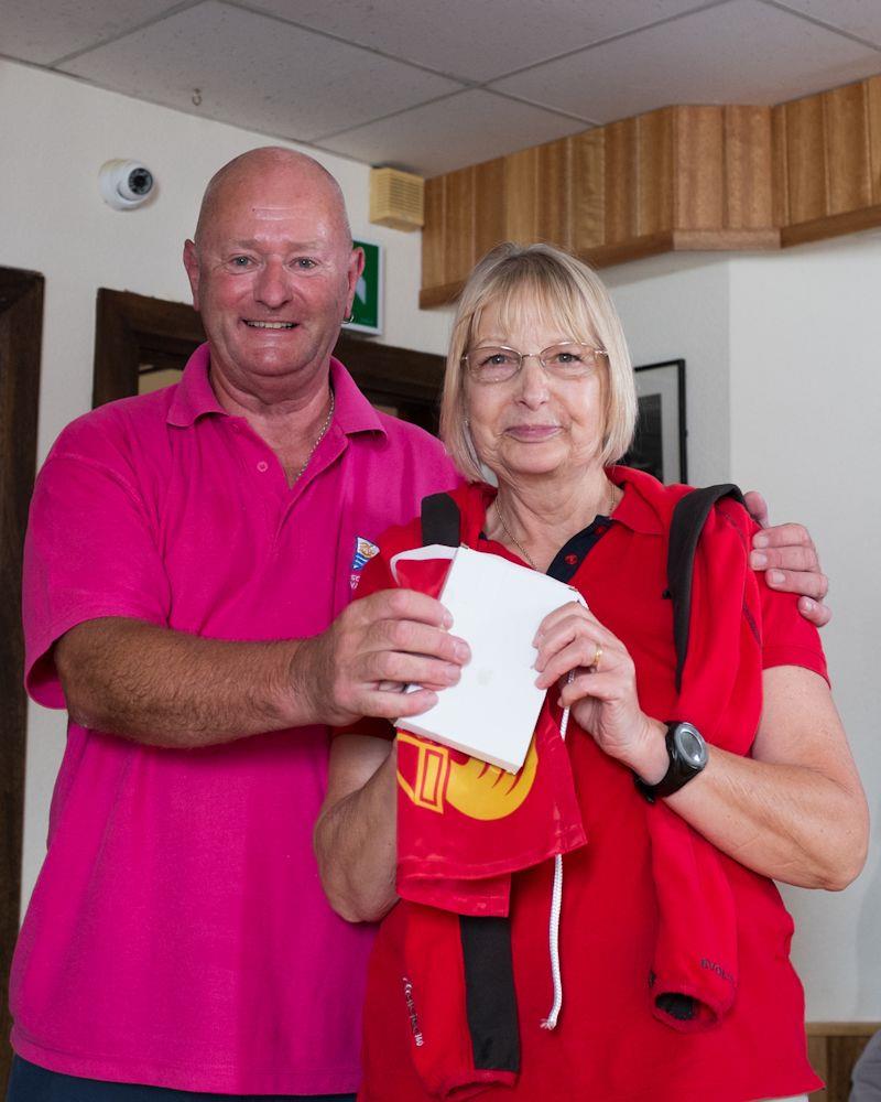 Roger Buxton presents winner Jan Stallard of Midnight Express IV with her prize at the Lady Helm Race at Scarborough photo copyright SYC taken at Scarborough Yacht Club and featuring the IRC class