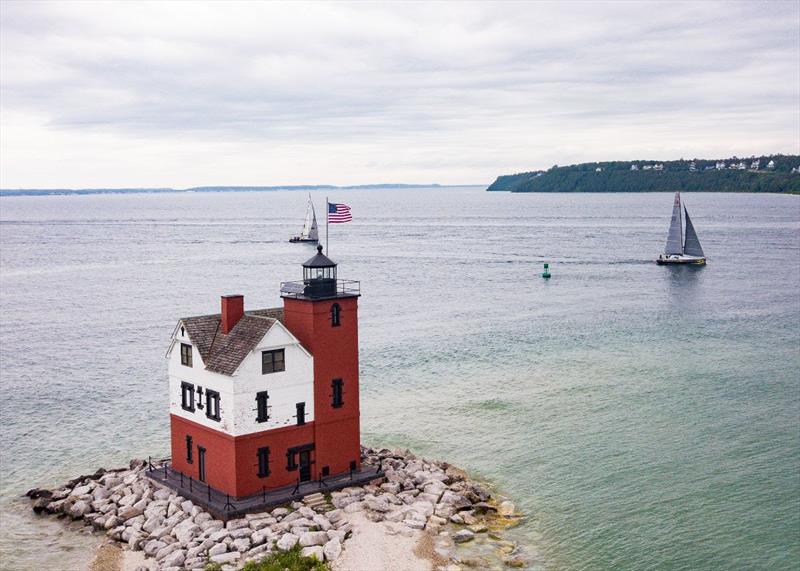 111th CYCRTM Finish at the Round Island Lighthouse photo copyright Ellinor Walters taken at  and featuring the IRC class