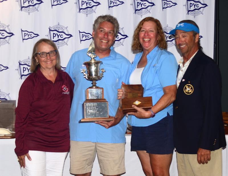 Flying Scot North American Championship 2019 - L-R Diane Kampf, Steve Comes, Renee Comen, Tom Pace photo copyright Talbot Wilson taken at Pensacola Yacht Club and featuring the IRC class