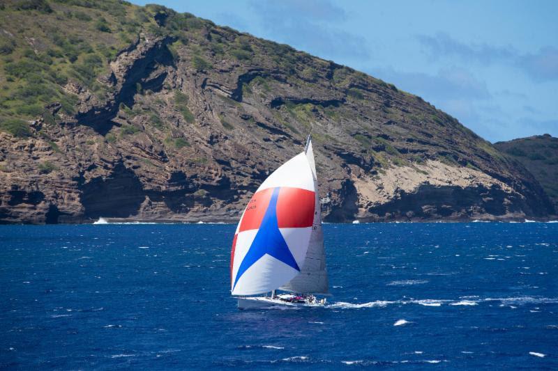 Brigadoon passing Koko Head in final high-speed reach to Diamond Head - Transpac 50 photo copyright Sharon Green / Ultimate Sailing taken at Transpacific Yacht Club and featuring the IRC class