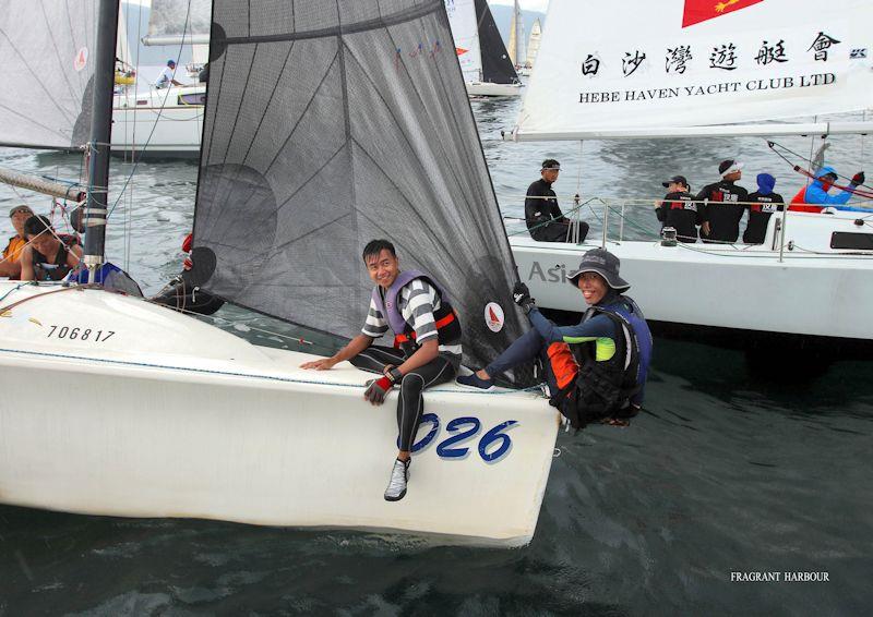 Crew of No Rush get their weight forward (UK Sailmakers Typhoon Series, Race 5)  photo copyright Fragrant Harbour taken at Hebe Haven Yacht Club and featuring the IRC class